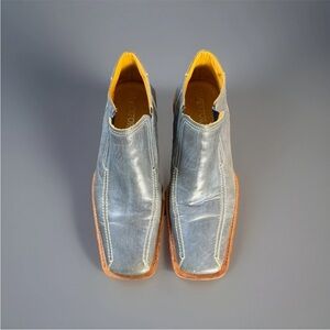 Wexford Leather Square Toe Loafers Steel Blue Men’s 45 EU 12 US Made In Italy